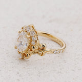 Oval Lab-grown Diamond Engagement Ring with a Diamond Crown / Sophie