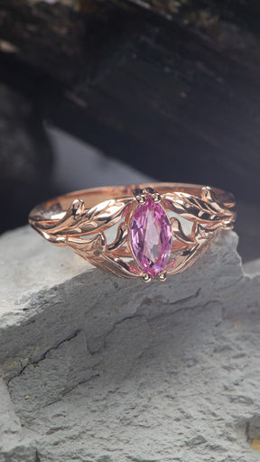 READY TO SHIP: Wisteria in 14K rose gold, marquise-cut sapphire, RING SIZE 5.5 - 8.5 US - Eden Garden Jewelry™