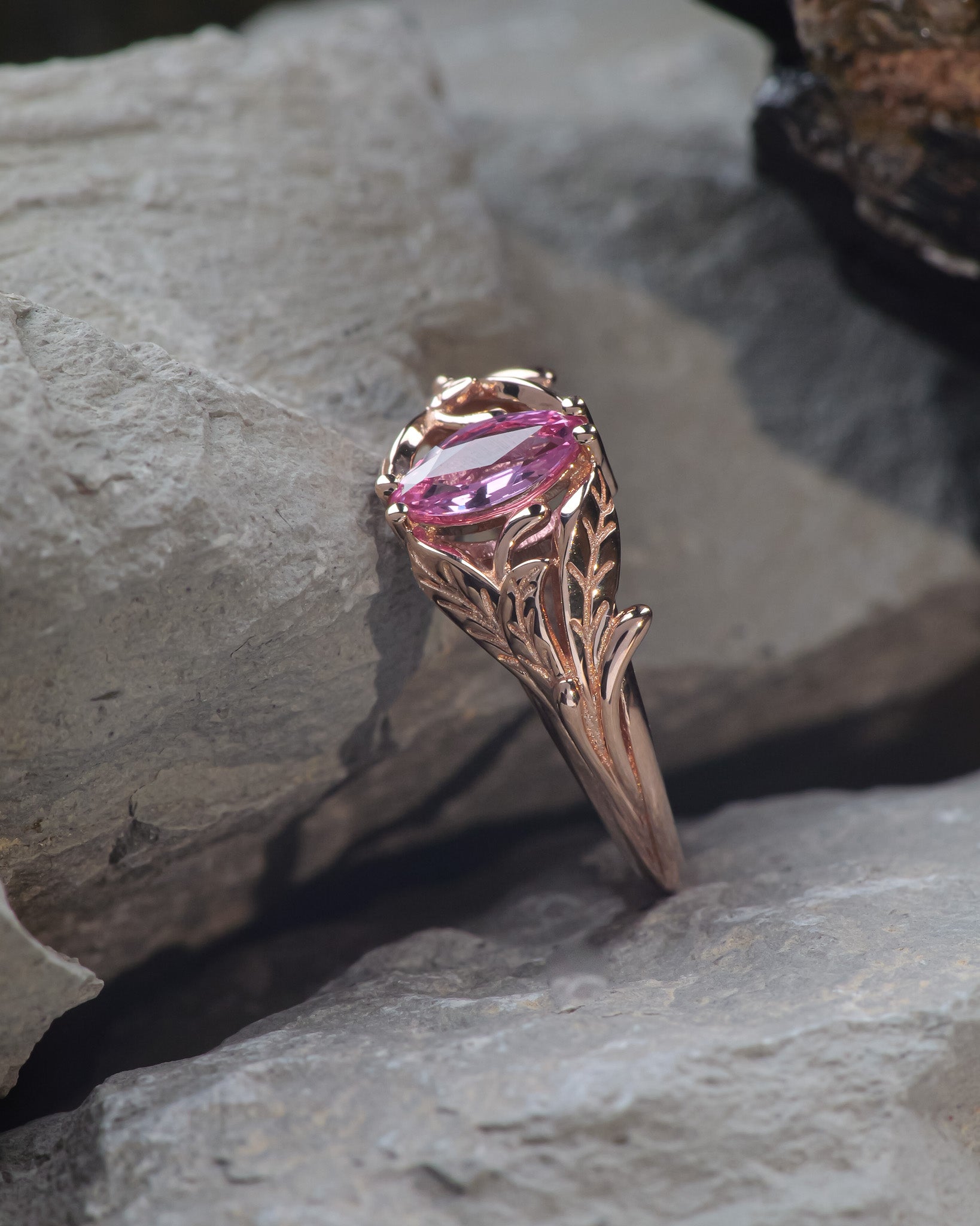 READY TO SHIP: Wisteria in 14K rose gold, marquise-cut sapphire, RING SIZE 5.5 - 8.5 US