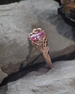 READY TO SHIP: Wisteria in 14K rose gold, marquise-cut sapphire, RING SIZE 5.5 - 8.5 US