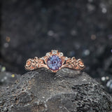 Colour changing alexandrite ring, elvish engagement ring / Horta - Eden Garden Jewelry™