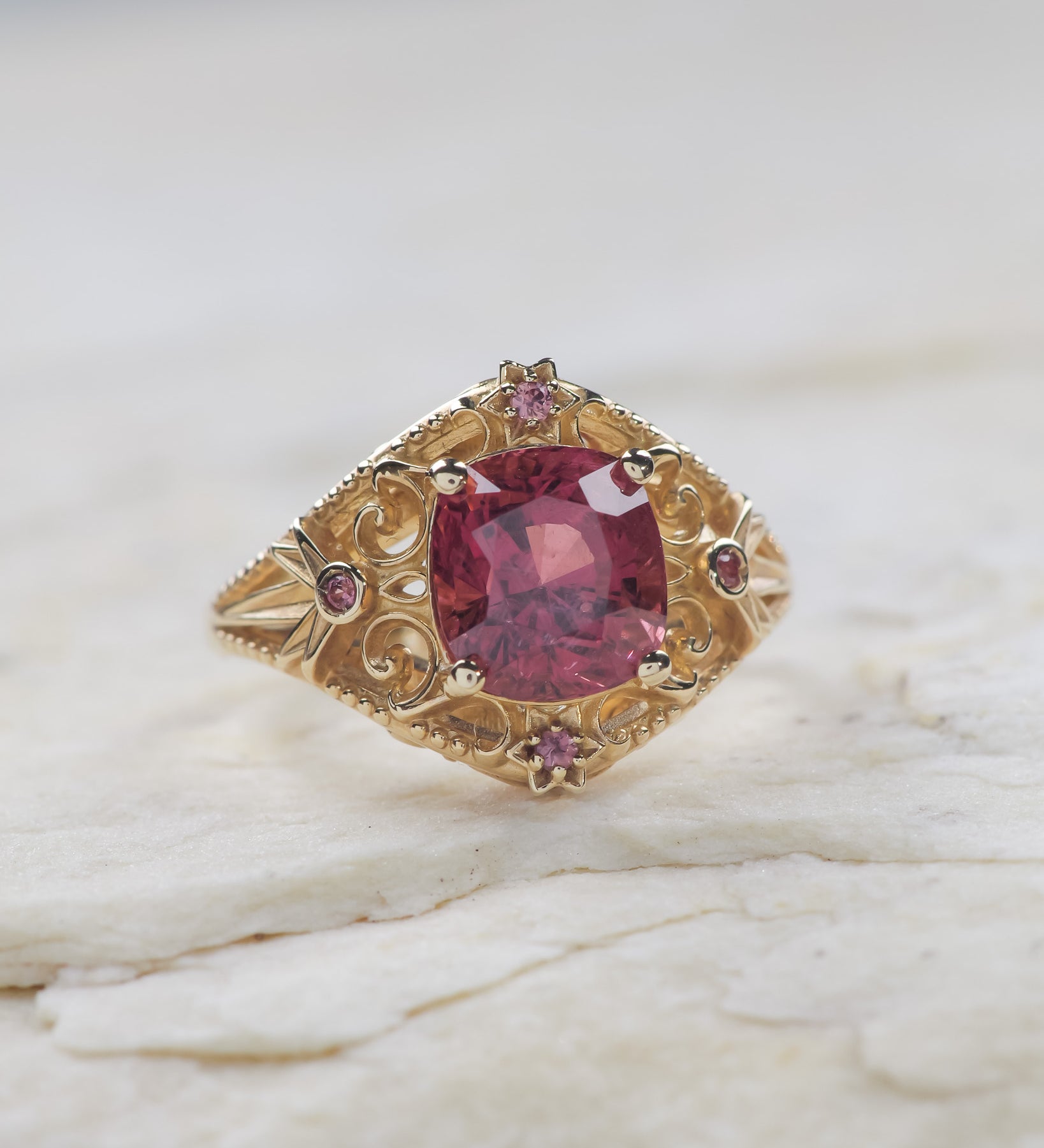 READY TO SHIP: One-of-a-kind celestial ring with spinel and sapphires / Galaxia, RING SIZE 7 US - Eden Garden Jewelry™