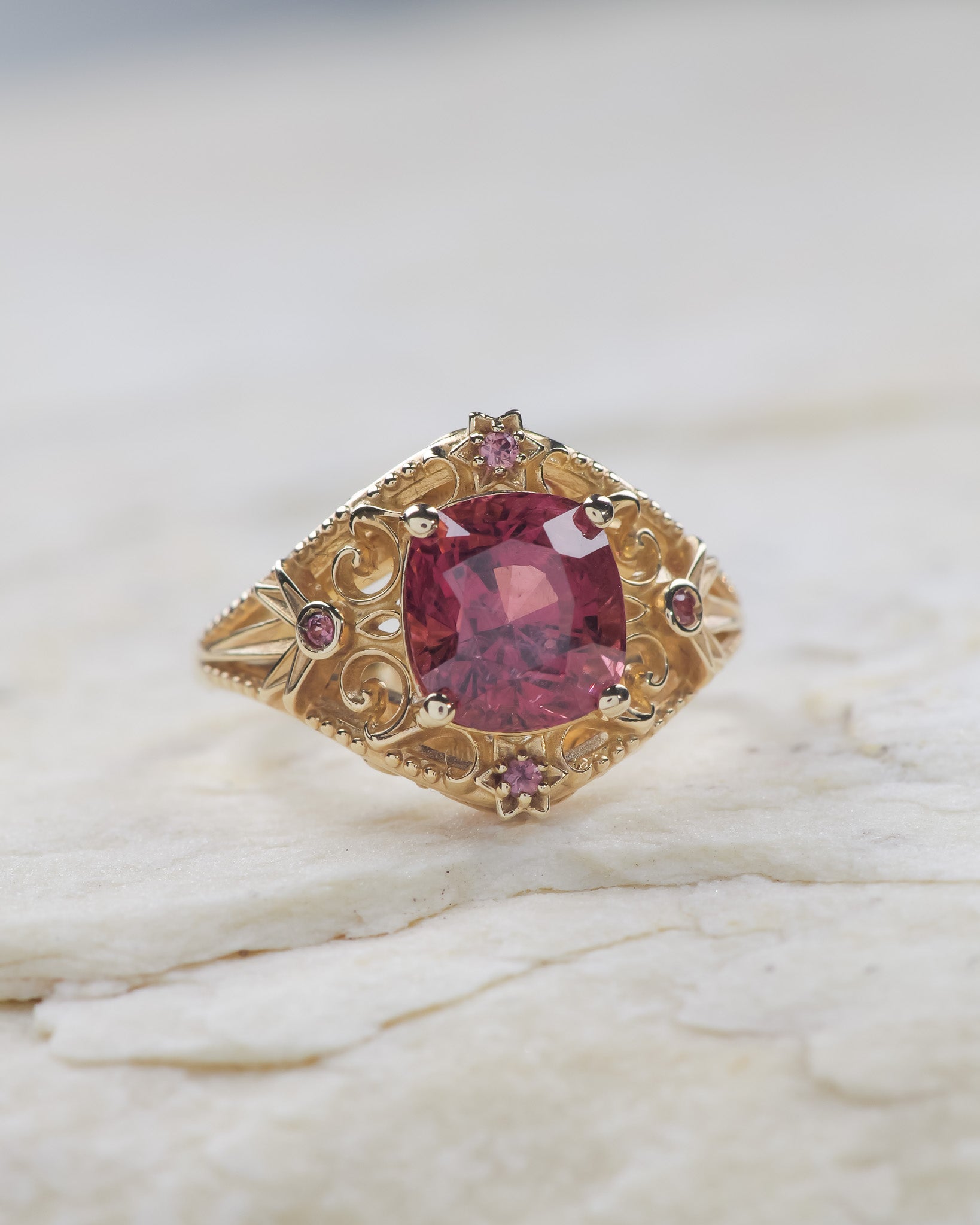 READY TO SHIP: One-of-a-kind celestial ring with spinel and sapphires / Galaxia, RING SIZE 7 US - Eden Garden Jewelry™