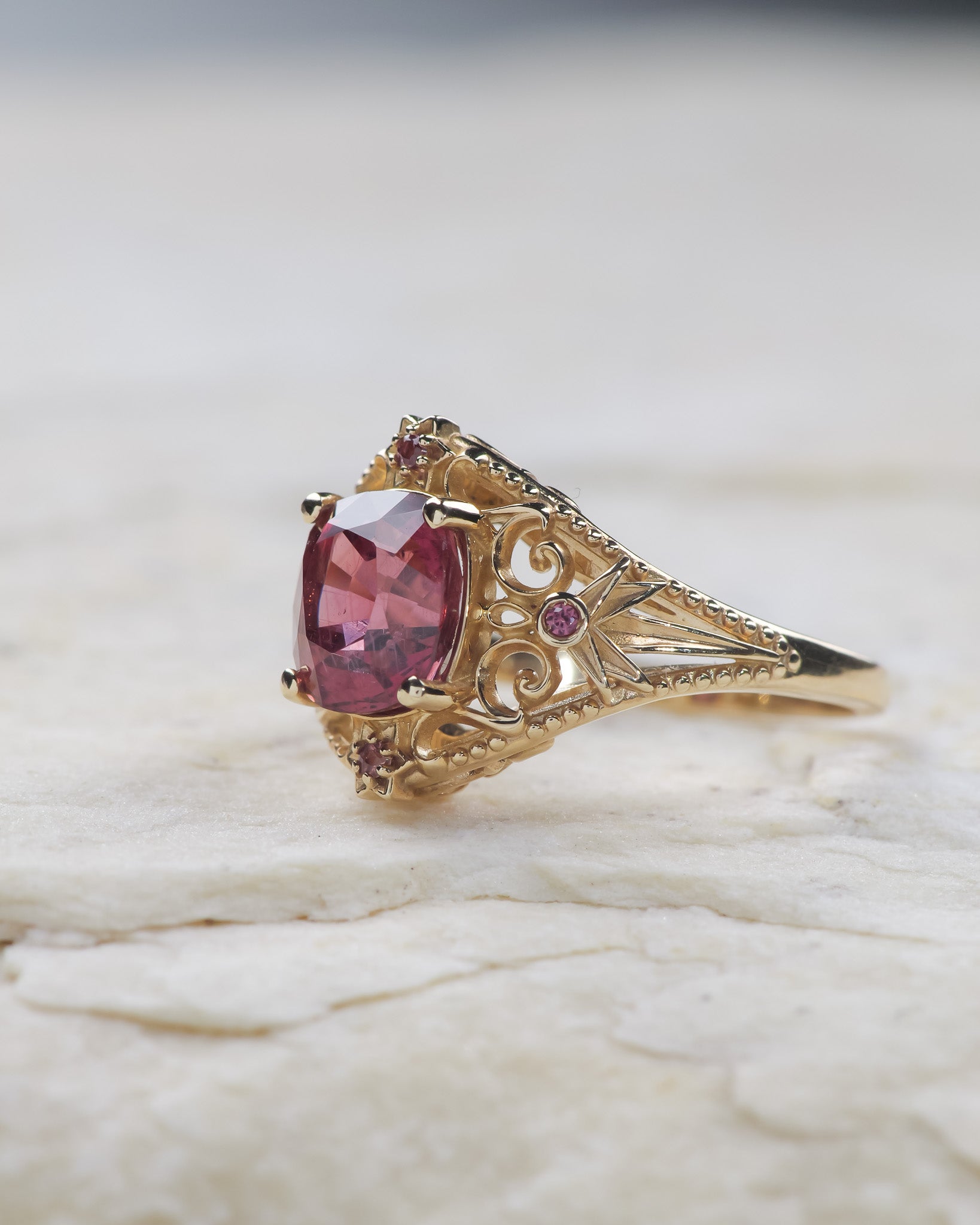 READY TO SHIP: One-of-a-kind celestial ring with spinel and sapphires / Galaxia, RING SIZE 7 US - Eden Garden Jewelry™