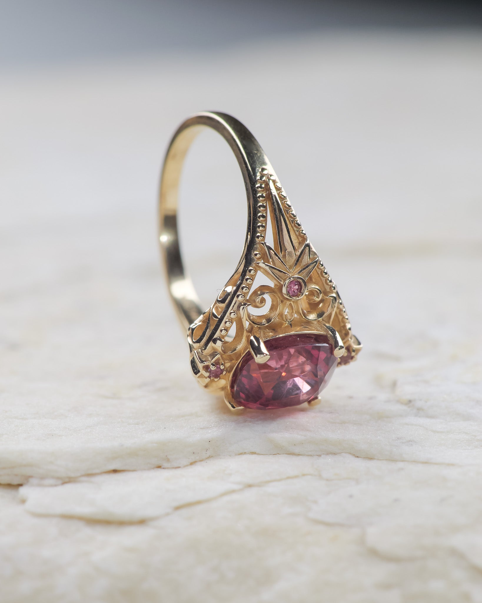 READY TO SHIP: One-of-a-kind celestial ring with spinel and sapphires / Galaxia, RING SIZE 7 US - Eden Garden Jewelry™