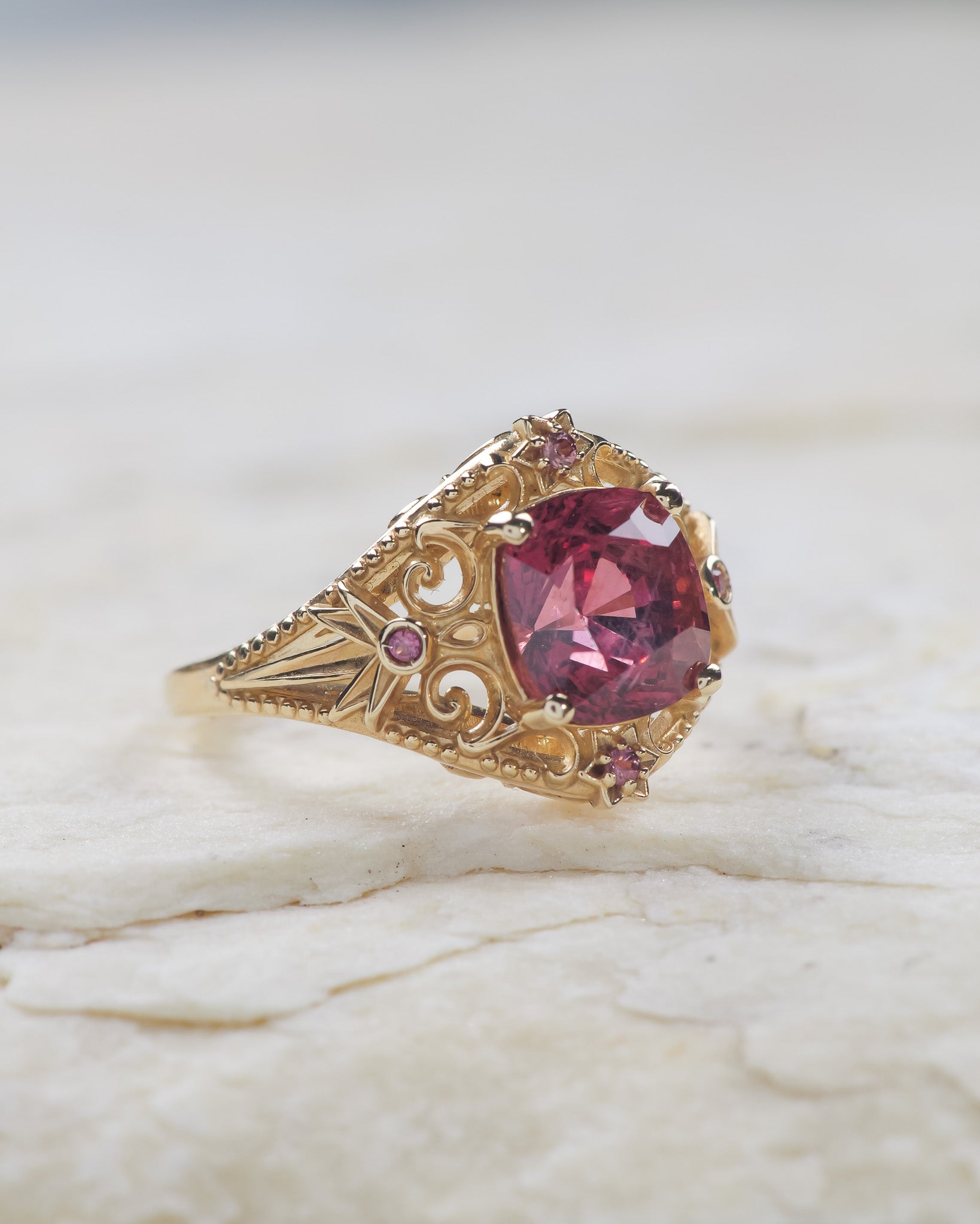 READY TO SHIP: One-of-a-kind celestial ring with spinel and sapphires / Galaxia, RING SIZE 7 US - Eden Garden Jewelry™
