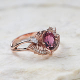 Pink tourmaline and diamonds engagement ring / Adonis