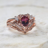 Pink tourmaline and diamonds engagement ring / Adonis