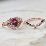 Pink tourmaline and diamonds engagement ring / Adonis