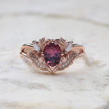 Pink tourmaline and diamonds engagement ring / Adonis