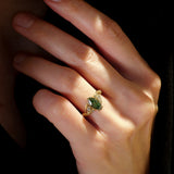 Marquise-cut Green (Lab-grown) Diamond Engagement Ring / Patricia