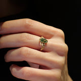 Marquise-cut Green (Lab-grown) Diamond Engagement Ring / Patricia