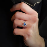 Art Nouveau Engagement Ring with Pear-cut Blue (Natural) Sapphire / Lida