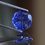 Sapphire | lab-grown, blue color, round shape, fantasy-cut, 9mm, 3ct - Eden Garden Jewelry™