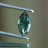 Sapphire | natural, green color, fantasy-cut, 9x4.4mm, 0.78ct - Eden Garden Jewelry™