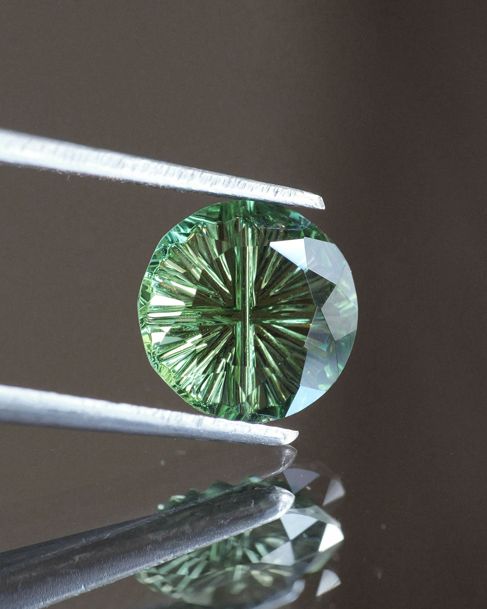 Tourmaline | natural, green color, fantasy-cut, 7.5mm, *1.2ct - Eden Garden Jewelry™