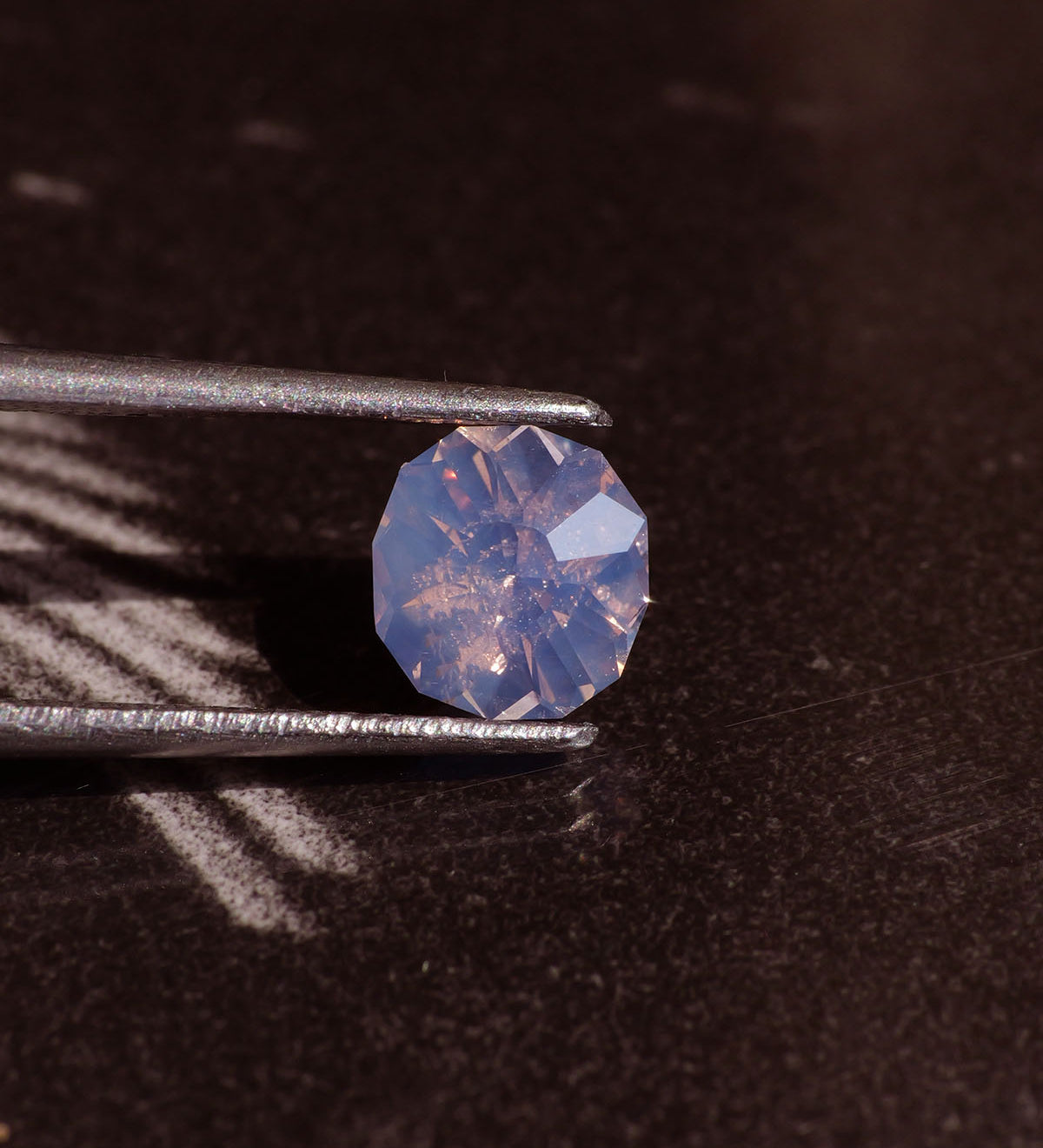 Opalescent fantasy sapphire | natural, lavender, mermaid pinkish purple color, flower cut, 6.5x6mm, 1.15ct - Eden Garden Jewelry™