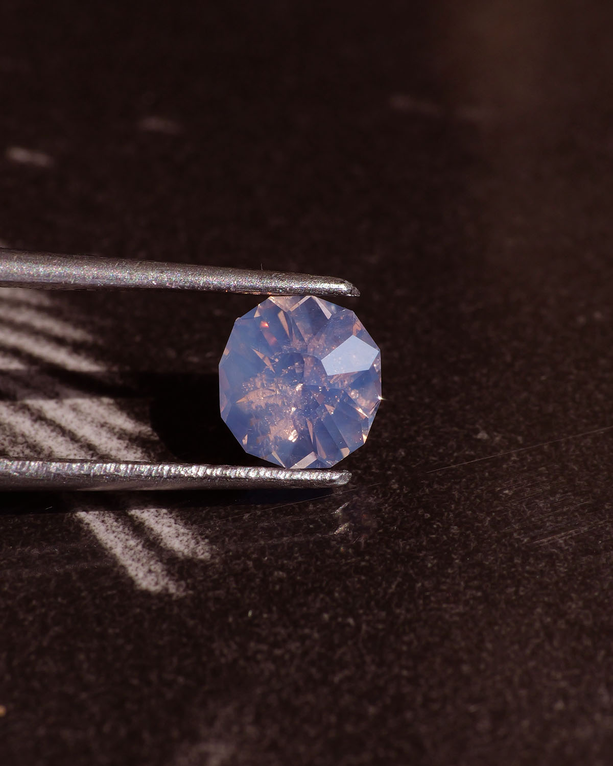 Opalescent fantasy sapphire | natural, lavender, mermaid pinkish purple color, flower cut, 6.5x6mm, 1.15ct - Eden Garden Jewelry™
