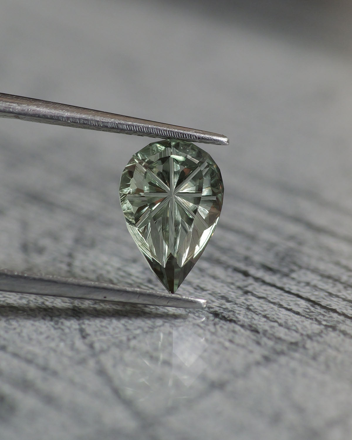 Tourmaline | lab, light green, pear shape, fantasy-cut, 10x7mm, 1.7 ct - Eden Garden Jewelry™