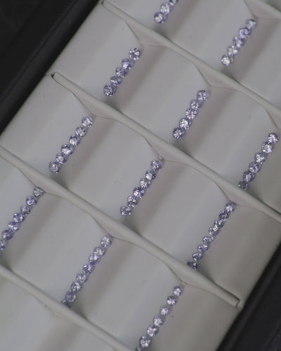 Sapphire | natural, light lavender color, round-cut, accent stones - Eden Garden Jewelry™