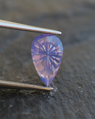 Fantasy opalescent sapphire | natural, pinkish purple, lavender color, pear-cut, 10x6mm, 1.19ct - Eden Garden Jewelry™