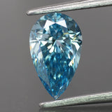 Lab grown diamond | IGI certified | pear-cut, *10x6.5mm, Fancy vivid blue color, VS-VVS, *2ct - Eden Garden Jewelry™