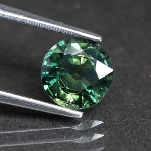 Sapphire Teal | natural, greenish blue, round cut 6.5* mm, 1.45ct - Eden Garden Jewelry™