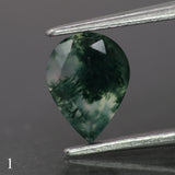 Moss agate | green color, pear-cut, 8x6mm, 0.80ct - choose yours - Eden Garden Jewelry™