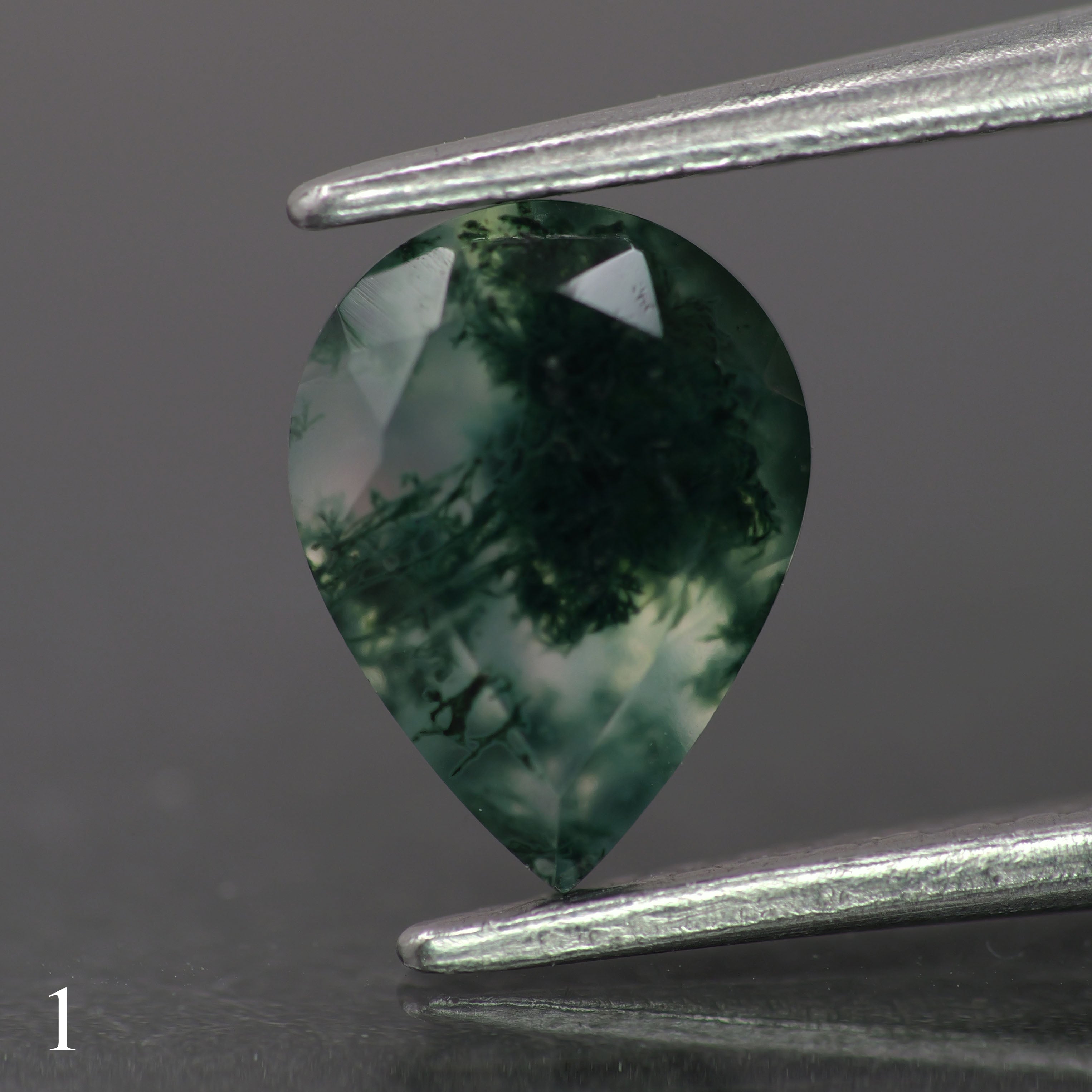 Moss agate | green color, pear-cut, 8x6mm, 0.80ct - choose yours - Eden Garden Jewelry™