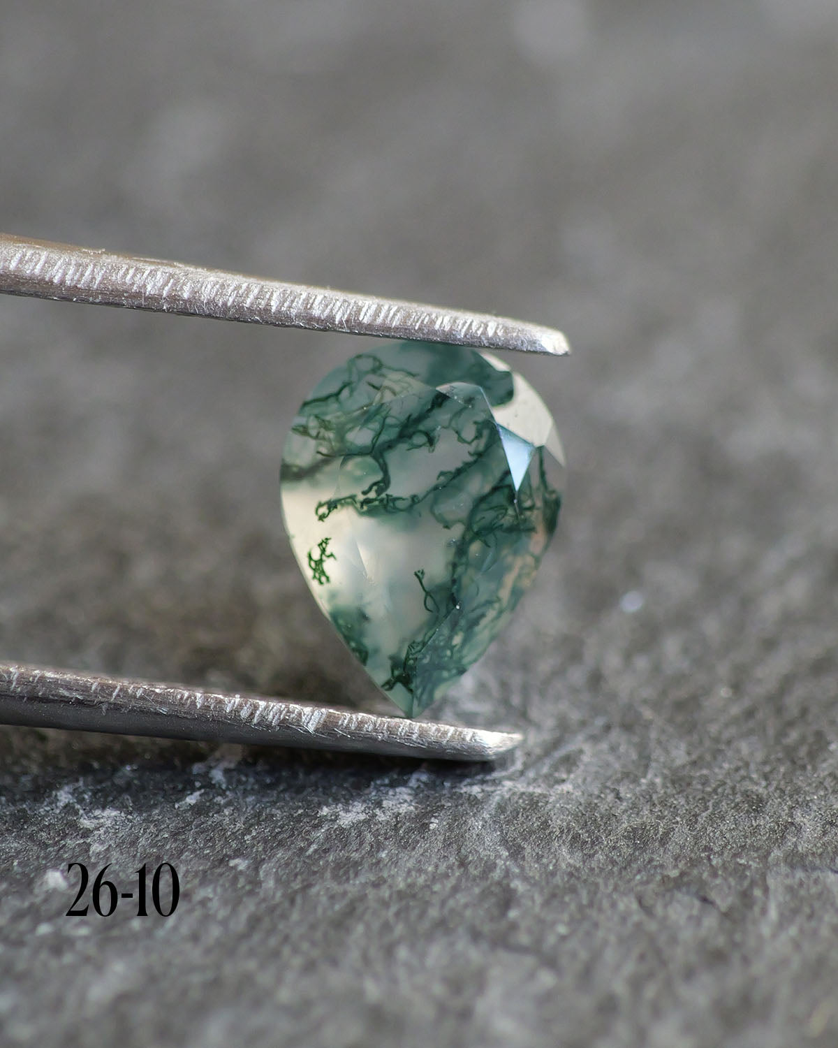 Moss agate | green color, pear-cut, 8x6mm, 0.80ct - choose yours - Eden Garden Jewelry™