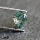 Moss agate | green color, pear-cut, 8x6mm, 0.80ct - choose yours - Eden Garden Jewelry™