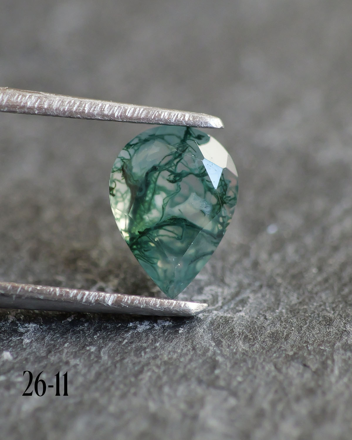 Moss agate | green color, pear-cut, 8x6mm, 0.80ct - choose yours - Eden Garden Jewelry™