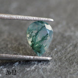 Moss agate | green color, pear-cut, 8x6mm, 0.80ct - choose yours - Eden Garden Jewelry™