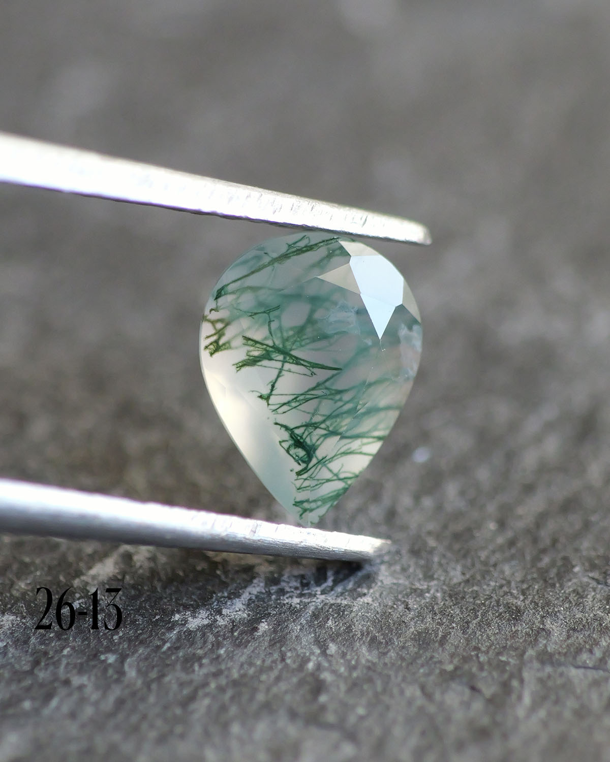Moss agate | green color, pear-cut, 8x6mm, 0.80ct - choose yours - Eden Garden Jewelry™