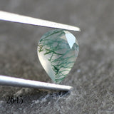 Moss agate | green color, pear-cut, 8x6mm, 0.80ct - choose yours - Eden Garden Jewelry™