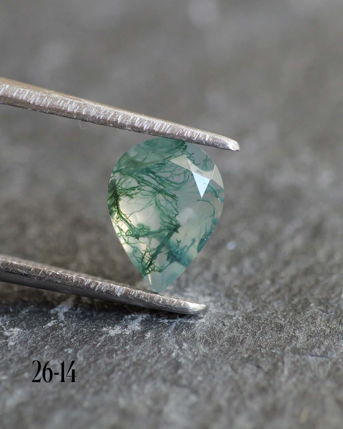 Moss agate | green color, pear-cut, 8x6mm, 0.80ct - choose yours - Eden Garden Jewelry™