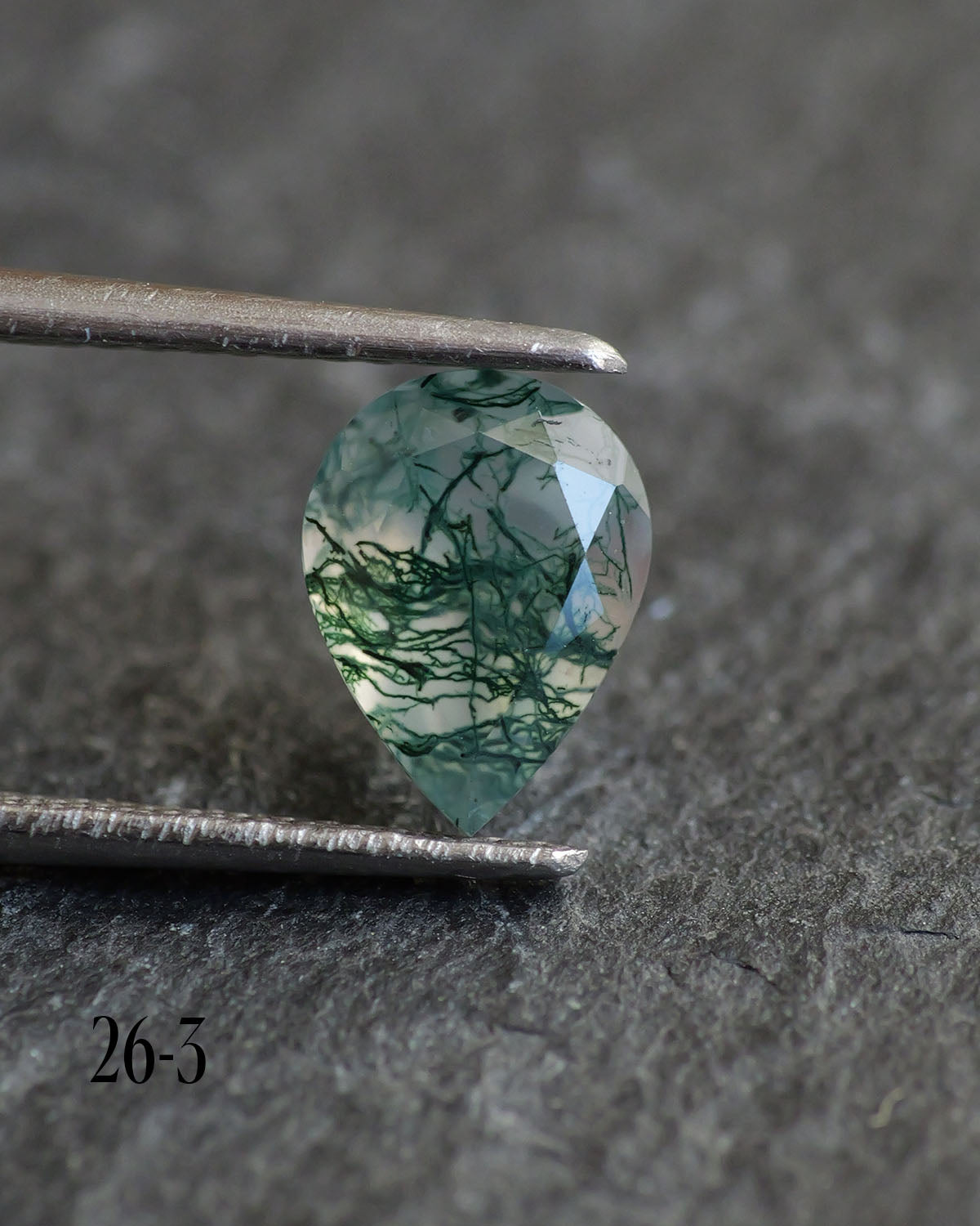 Moss agate | green color, pear-cut, 8x6mm, 0.80ct - choose yours - Eden Garden Jewelry™