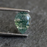 Moss agate | green color, pear-cut, 8x6mm, 0.80ct - choose yours - Eden Garden Jewelry™