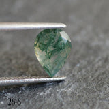 Moss agate | green color, pear-cut, 8x6mm, 0.80ct - choose yours - Eden Garden Jewelry™