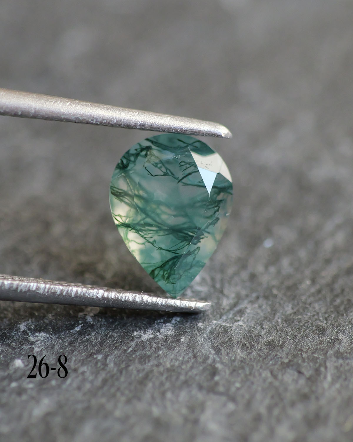 Moss agate | green color, pear-cut, 8x6mm, 0.80ct - choose yours - Eden Garden Jewelry™