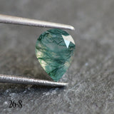 Moss agate | green color, pear-cut, 8x6mm, 0.80ct - choose yours - Eden Garden Jewelry™