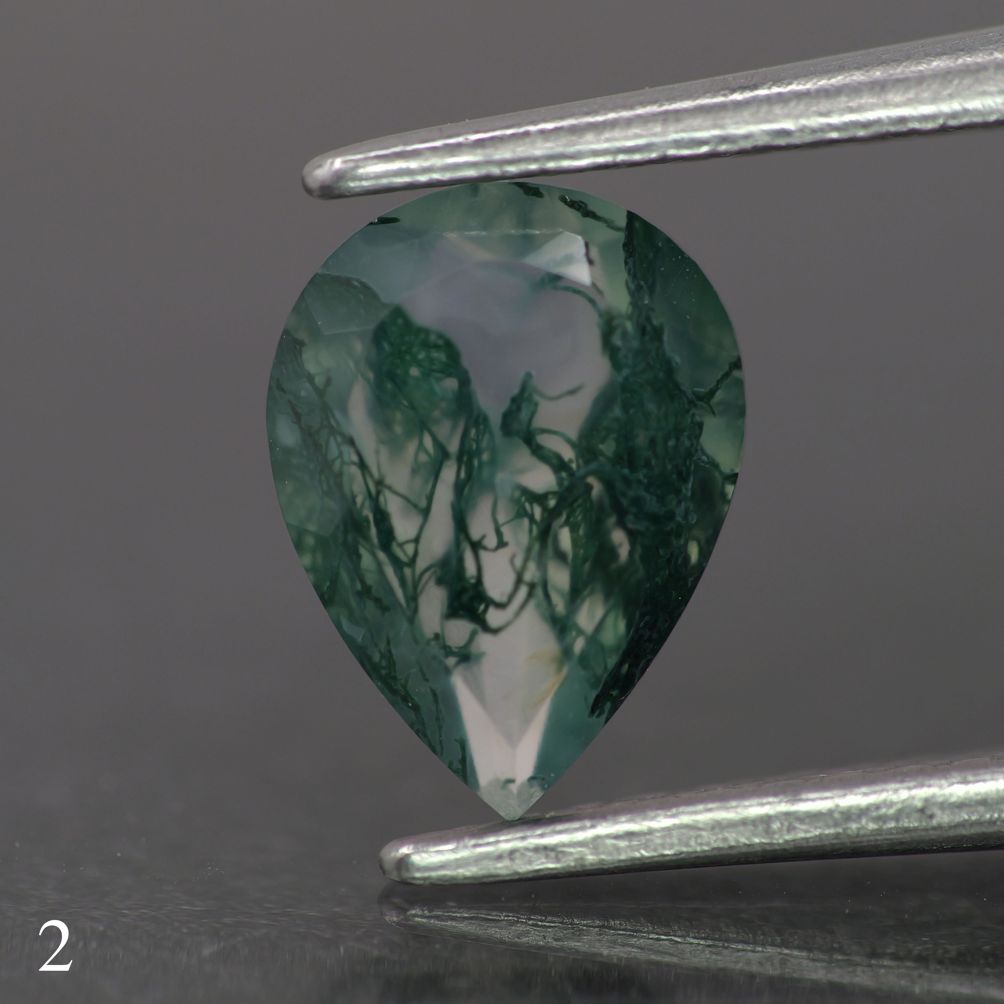 Moss agate | green color, pear-cut, 8x6mm, 0.80ct - choose yours - Eden Garden Jewelry™