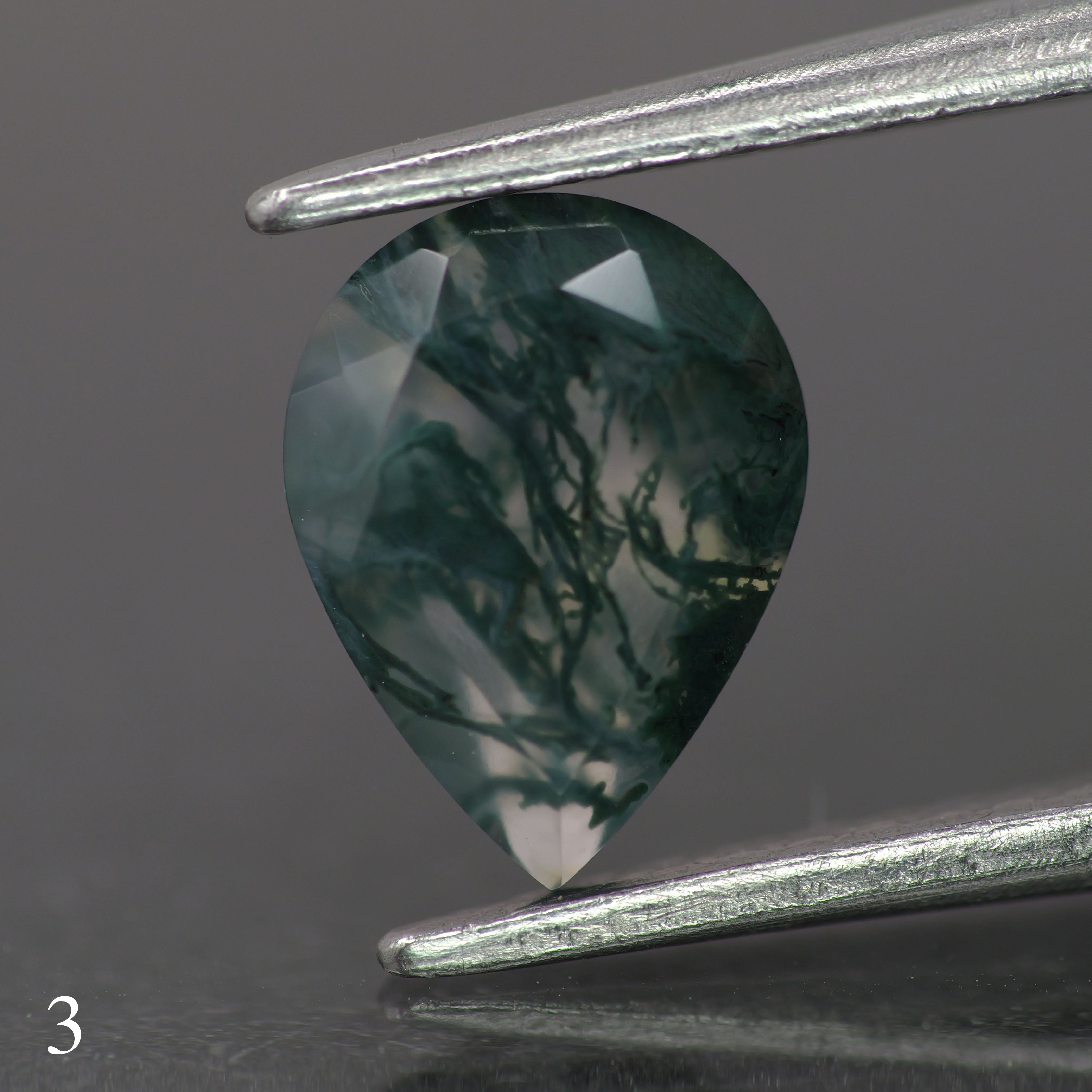 Moss agate | green color, pear-cut, 8x6mm, 0.80ct - choose yours - Eden Garden Jewelry™