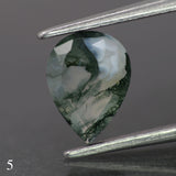 Moss agate | green color, pear-cut, 8x6mm, 0.80ct - choose yours - Eden Garden Jewelry™