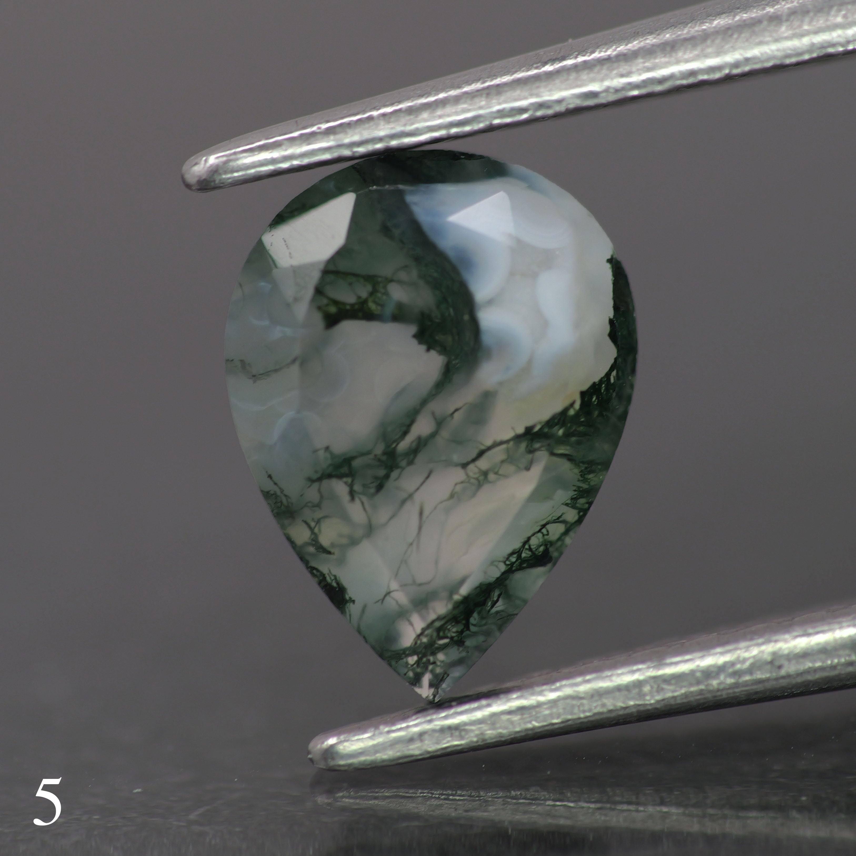 Moss agate | green color, pear-cut, 8x6mm, 0.80ct - choose yours - Eden Garden Jewelry™