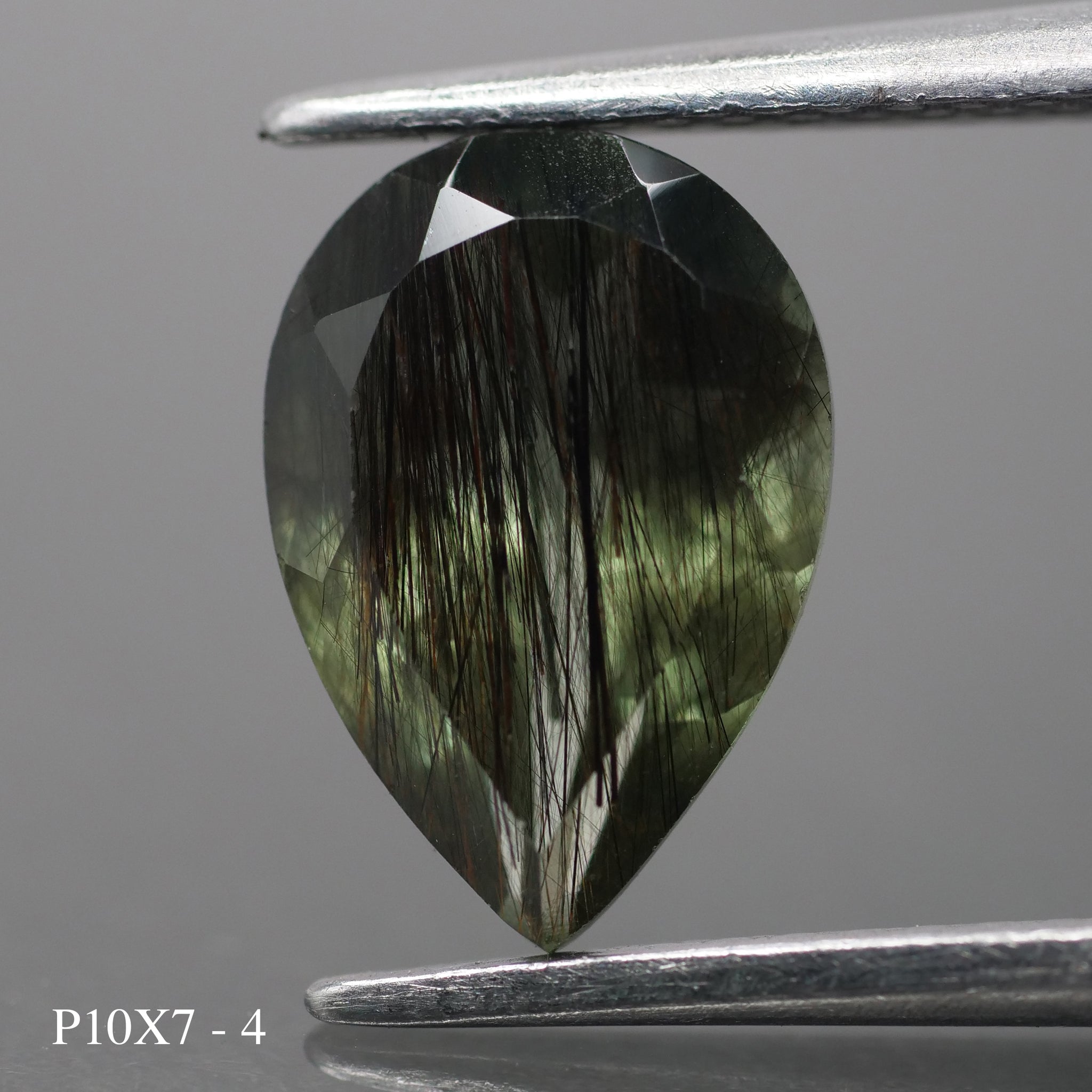 Rutile Peridot | natural, pear cut 10x7 mm, 1.7 ct - choose yours