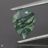 Moss agate | green color, pear-cut, 8x6mm, 0.80ct - choose yours - Eden Garden Jewelry™