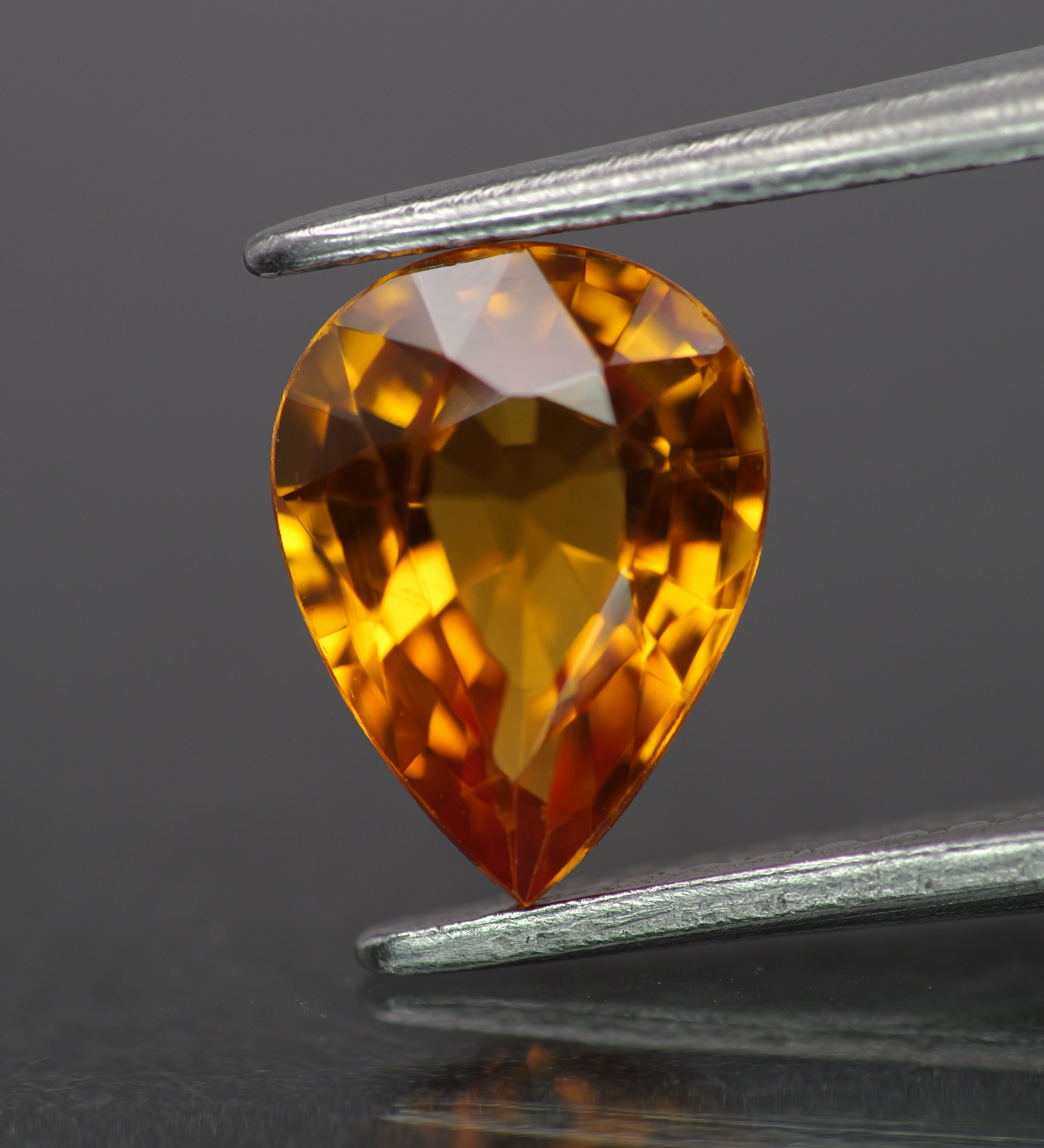 Sapphire | natural, orange color, pear-cut, 8x6mm, *1.3ct - Eden Garden Jewelry™