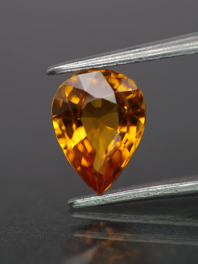Sapphire | natural, orange color, pear-cut, 8x6mm, *1.3ct - Eden Garden Jewelry™