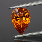 Sapphire | natural, orange color, pear-cut, 8x6mm, 1.2ct - Eden Garden Jewelry™